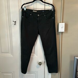 Dark green AG Stevie cropped slim ankle pants, 31 petite